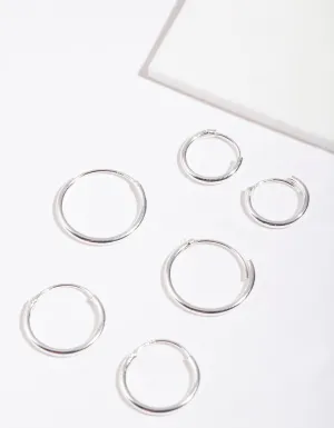 Sterling Silver Classic Hoop Pack