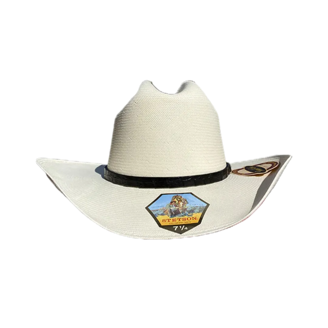 Stetson 5000x El Jefe White Straw Hat with Black Band - Premium Quality, Stylish Summer Accessory