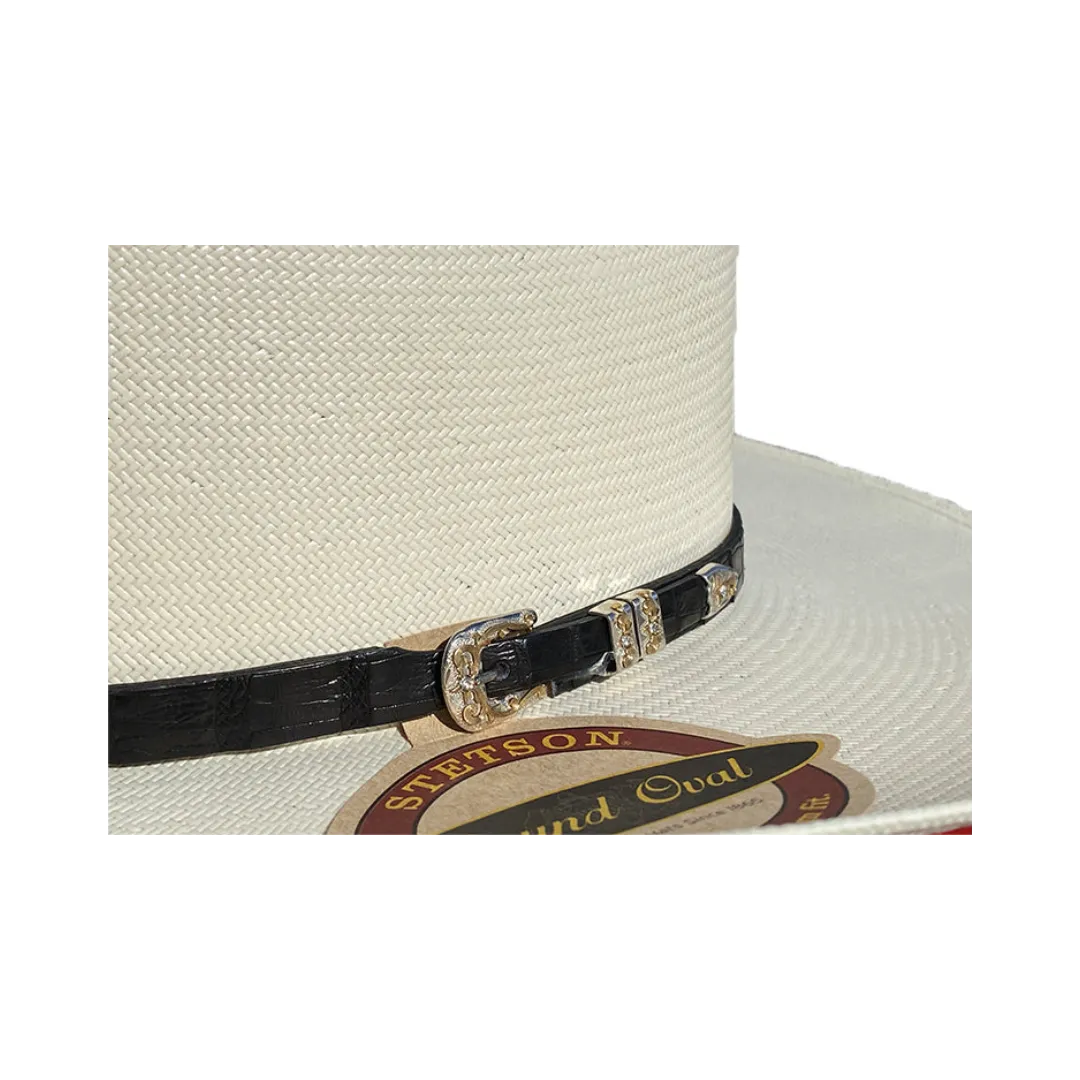 Stetson 5000x El Jefe White Straw Hat with Black Band - Premium Quality, Stylish Summer Accessory