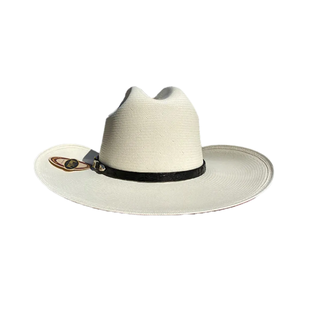 Stetson 5000x El Jefe White Straw Hat with Black Band - Premium Quality, Stylish Summer Accessory