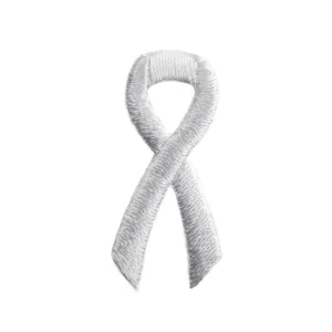 White Ribbon Embroidered Stick-ons - 25-pack