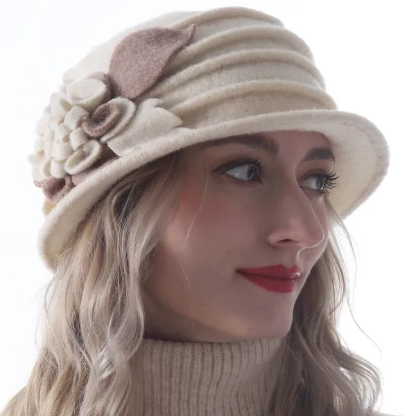 Women Wool Dress Cloche Winter Hat 1920s C020